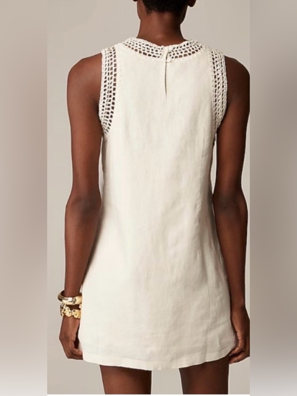 J.CREW Maxine Crochet-Trim Shift Dress in Linen NWT - Picture 2 of 8
